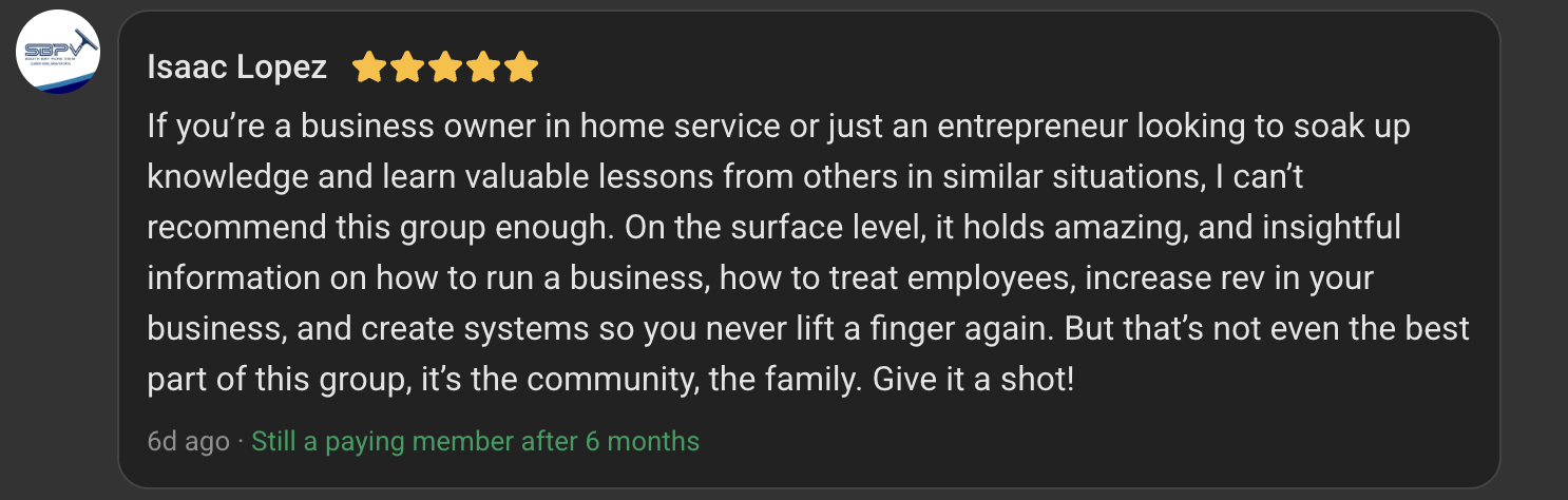 5-star review from Isaac Lopez: still a paying member after 6 months