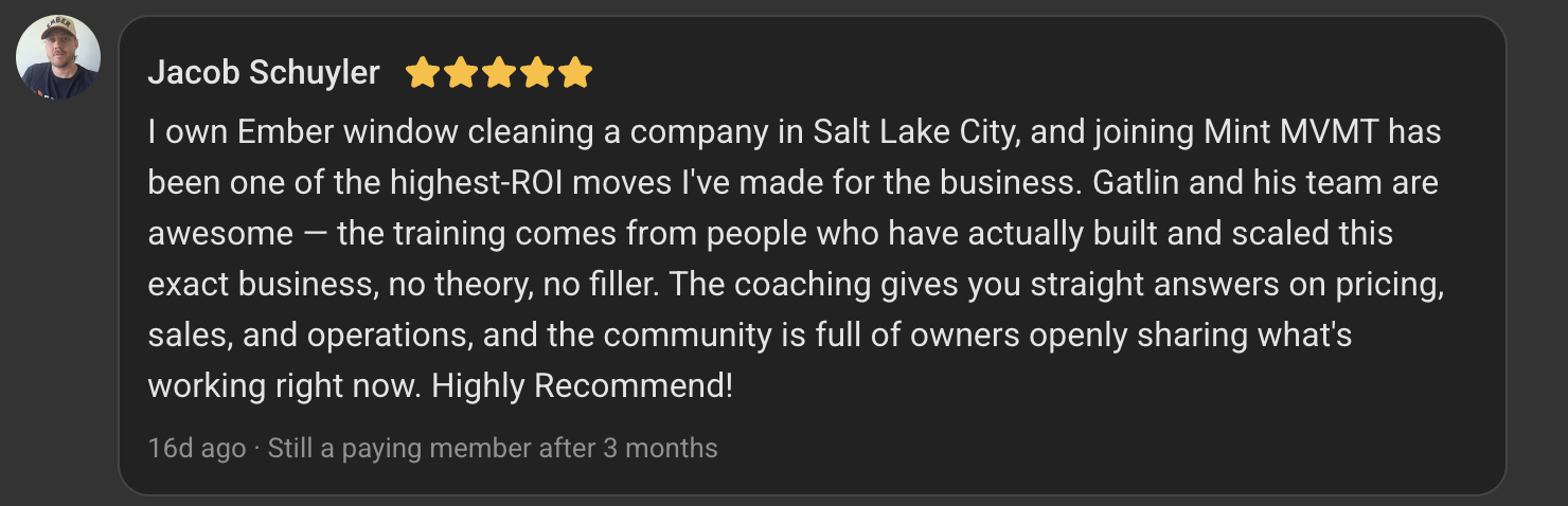 5-star review from Jacob Schuyler: still a paying member after 3 months